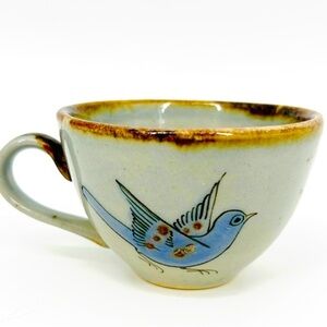 Ken Edwards El Palomar Pottery
Coffee Tea Cup Mug Tonala Mexico Blue Bird Floral